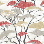 Confucius - Metallic Gold, Silver, and Crimson | Golds Asian and Chinoiseries Wallpaper for Bedroom, Office, and Accent Wall