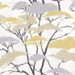 Confucius - Metallic Gold and Silver | Golds Asian and Chinoiseries Wallpaper for Powder Room, Hallway, and Entryway