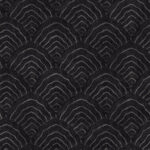 Confucius Scallop - Ebony and Metallic Mocha | Blacks Asian and Chinoiseries Wallpaper for Powder Room, Entryway, and Accent Wall