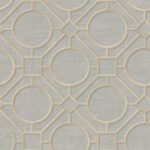 Silk Road Trellis - Metallic Gold and Gray | Grays Geometrics Wallpaper for Office, Accent Wall, and Entryway