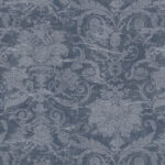 Rochester - Denim | Navys Damasks and Scrolls Wallpaper for Powder Room, Accent Wall, and Half Bath