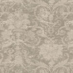 Rochester - Fawn Brindle | Browns and Taupes Damasks and Scrolls Wallpaper for Entryway, Dining Room, and Living Room