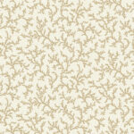 French Country Corail - Baked Cumin | Warm Neutrals and Beiges Trees and Leaves Wallpaper for Powder Room, Half Bath, and Dining Room