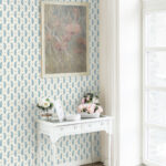 French Country Maia - Northern Air | Blues Paisleys Wallpaper for Powder Room, Accent Wall, and Hallway