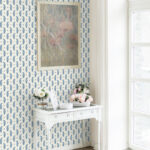 French Country Maia - Hudson Bay | Blues Paisleys Wallpaper for Office, Accent Wall, and Half Bath