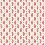 French Country Maia Linen - Ryan Red | Reds Paisleys Wallpaper for Nursery, Hallway, and Bedroom
