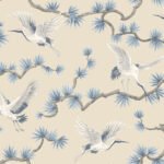 Akan - Lakeside | Blues Animals, Birds and Insects Wallpaper for Hallway, Kitchen, and Bedroom