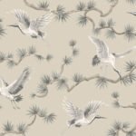 Akan - Skipping Rocks | Cool Neutrals Animals, Birds and Insects Wallpaper for Half Bath, Kitchen, and Hallway