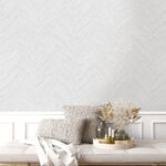 Abilene - Linen Twill | Whites and Off Whites Geometrics Wallpaper for Office, Accent Wall, and Kitchen