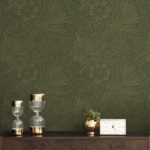 Marigold Tonal Floral - Herb | Greens Florals, Botanicals and Tropicals Wallpaper for Dining Room, Bedroom, and Powder Room