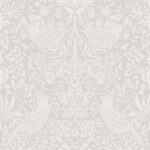 Tonal Aves Garden - Cloudy Sky | Grays Damasks and Scrolls Wallpaper for Office, Accent Wall, and Kitchen