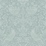Tonal Aves Garden - Powder Blue | Blues Damasks and Scrolls Wallpaper for Living Room, Kitchen, and Dining Room