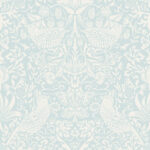 Tonal Aves Garden - Blue Oasis | Blues Damasks and Scrolls Wallpaper for Dining Room, Hallway, and Entryway