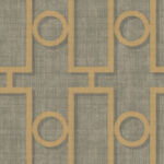 Adorn Geo - Metallic Gold and Platinum | Golds Geometrics Wallpaper for Office, Accent Wall, and Half Bath