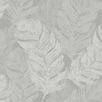 Feathers Screen Print | Grays Abstracts Wallpaper for Half Bath, Nursery, and Entryway