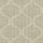 Casablanca Ogee with Textile Strings | Browns and Taupes Damasks and Scrolls Wallpaper for Bedroom, Entryway, and Office