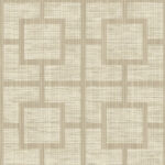 Screen on Grass Faux with Textile Strings | Warm Neutrals and Beiges Asian and Chinoiseries Wallpaper for Half Bath, Hallway, and Nursery