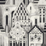 Art Deco Village | Blacks Architecturals Wallpaper for Entryway, Living Room, and Nursery