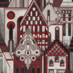 Art Deco Village | Reds Architecturals Wallpaper for Living Room, Powder Room, and Hallway