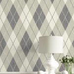 String on Argyle | Warm Neutrals and Beiges Plaids, Checks and Stripes Wallpaper for Kitchen, Hallway, and Accent Wall