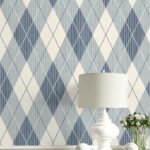 String on Argyle | Blues Plaids, Checks and Stripes Wallpaper for Living Room, Nursery, and Hallway