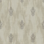 Aura Fleur-de-lis - Beige and Cream | Warm Neutrals and Beiges Medallions Wallpaper for Dining Room, Kitchen, and Accent Wall
