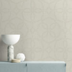 Simple Persian Allover - Alabaster and Tan | Browns and Taupes Geometrics Wallpaper for Office, Accent Wall, and Entryway