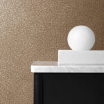 Gravel Texture - Clay and Copper Glitter | Browns and Taupes Textures Wallpaper for Powder Room, Half Bath, and Hallway