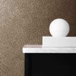 Gravel Texture - Brick and Metallic Silver | Browns and Taupes Textures Wallpaper for Living Room, Entryway, and Hallway