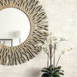 Bark Texture - Metallic Pearl and Ivory | Whites and Off Whites Textures Wallpaper for Living Room, Nursery, and Kitchen