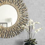 Bark Texture - Metallic Silver and Cove Gray | Silvers and Pewters Textures Wallpaper for Half Bath, Office, and Accent Wall