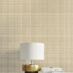 Crosshatch Linen - Metallic Khaki | Warm Neutrals and Beiges Textures Wallpaper for Nursery, Hallway, and Dining Room