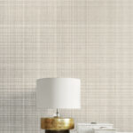 Crosshatch Linen - Metallic Greige | Grays Textures Wallpaper for Dining Room, Nursery, and Entryway