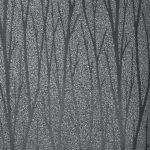 Birch - Black Satin and Silver Glitter | Blacks Textures Wallpaper for Office, Living Room, and Bedroom