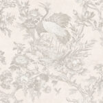 Crane Toile | Whites and Off Whites Toiles Wallpaper for Dining Room, Powder Room, and Living Room