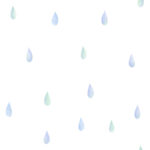 Raindrops - Periwinkle and Mint | Blues Children and Nursery Wallpaper for Nursery, Dining Room, and Half Bath