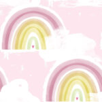 Rainbows - Blush | Pinks Children and Nursery Wallpaper for Bedroom, Living Room, and Nursery