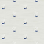 Tiny Whales - Soft Gray and Navy | Grays Children and Nursery Wallpaper for Kitchen, Hallway, and Living Room