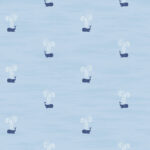 Tiny Whales - Sky Blue and Navy | Blues Children and Nursery Wallpaper for Nursery, Living Room, and Kitchen