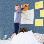 Waves - Carolina Blue | Blues Children and Nursery Wallpaper for Nursery, Office, and Entryway
