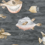 Oceanna - Charcoal | Blacks Nautical Wallpaper for Kitchen, Office, and Nursery