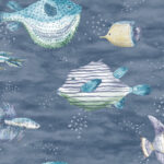 Oceanna - Navy | Navys Nautical Wallpaper for Nursery, Entryway, and Kitchen