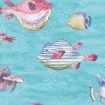 Oceanna - Turquoise | Aquas and Teals Nautical Wallpaper for Entryway, Accent Wall, and Powder Room