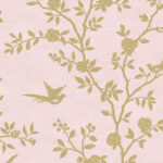 Silhouette - Blush and Champagne Metallic | Pinks Asian and Chinoiseries Wallpaper for Living Room, Hallway, and Powder Room