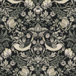 Fragaria Garden - Blacksmith | Blacks Animals, Birds and Insects Wallpaper for Half Bath, Nursery, and Office