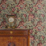 Acanthus Garden - Deep Mauve and Aegean Blue | Multicolors Florals, Botanicals and Tropicals Wallpaper for Entryway, Powder Room, and Accent Wall