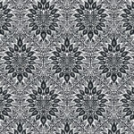 Luna Ogee - Ebony and Argos Grey | Blacks Damasks and Scrolls Wallpaper for Powder Room, Accent Wall, and Hallway