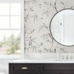 Asian Blossom - Stormy | Grays Asian and Chinoiseries Wallpaper for Hallway, Half Bath, and Powder Room
