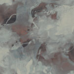 Notch Trowel Abstract - Garnet and Deep Sea | Browns and Taupes Abstracts Wallpaper for Hallway, Kitchen, and Living Room