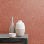 Scallop Medallion - Redwood and Ivory
